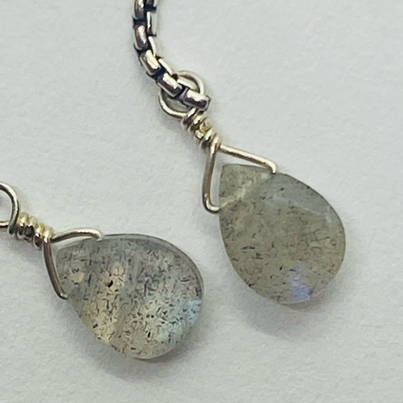 David Yurman Multi-Stone Pearl Sterling Silver Drop Earrings 18K 750 - Picture 9 of 12